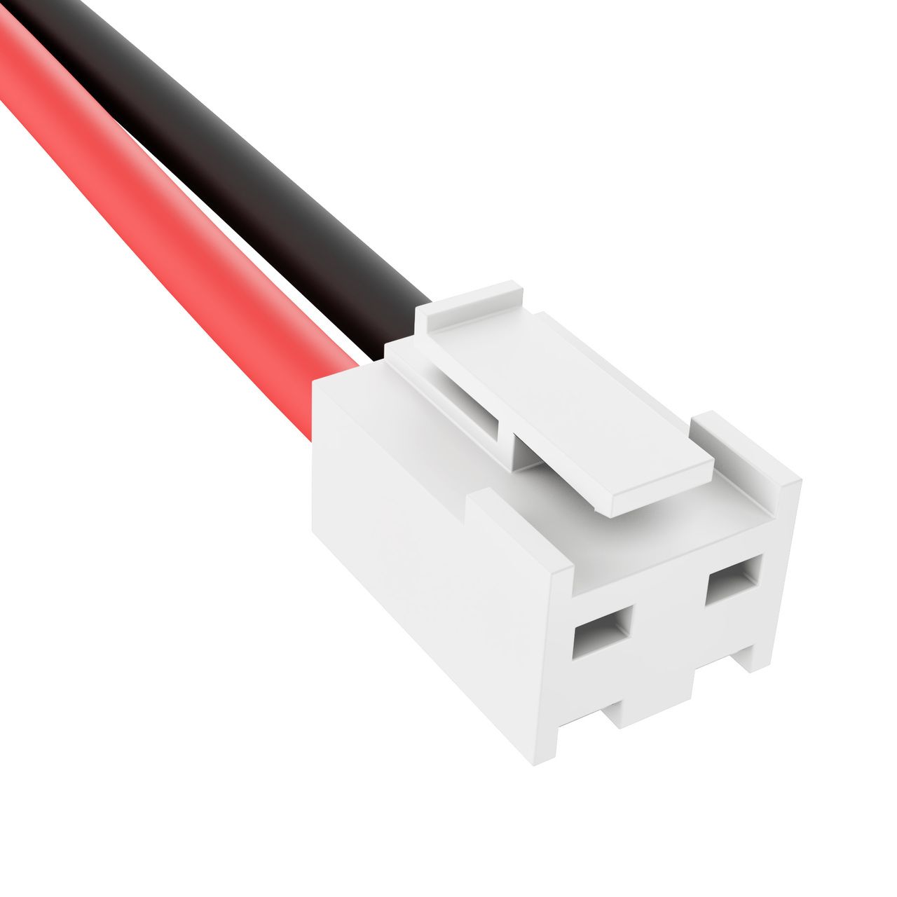 Connector JST-VH met clip slot 3.96mm pitch 2-pin female met 30cm kabel 22AWG zwart=links / rood=rechts